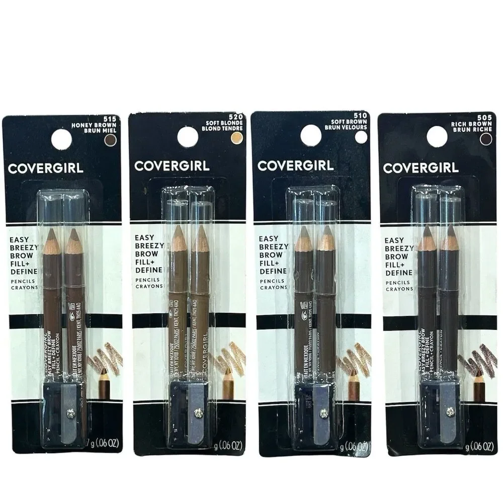 4x CoverGirl Easy Breezy Brow Fill Define Eye Pencils 505 510 515 520